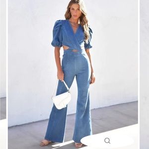 Vici Blue Denim Jumpsuit